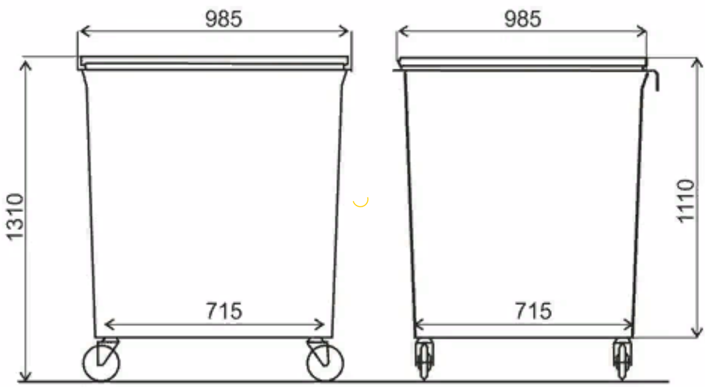 Мусорный контейнер чертеж